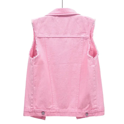 Denim Vest for Women Jacket Spring Streetwear Women Clothing Autumn Coats Fashion Clothes Casual Vintage Elegant Sleeveless