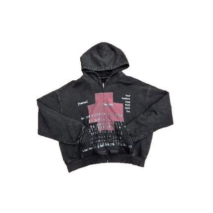 Personalized printed sportswear for autumn and winter long sleeved pullover hoodie retro jacket street fashion men and women
