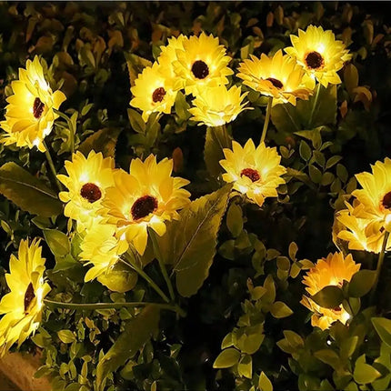1PC Solar Powered Sunflower Light Outdoor Waterproof LED Ground Insert Lawn Lamp For Garden Lawn Courtyard Decoration