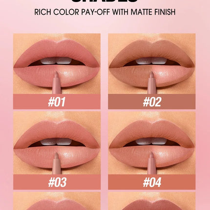 12-color Matte Lip Liner Waterproof Plumping Stain Lipstick Natural Nude Pink Lip Liner Professional Outline Lips Contour Makeup