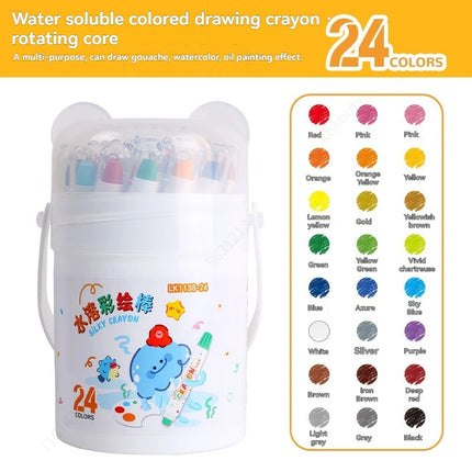 12/24/36/48 Color Silky Twistable Crayons Washable Art Supplies Multicultural Pastel Gel Crayons,Easy Grip Coloring Gift School