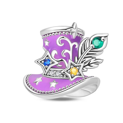Purple Series 925 Sterling Silver Lily of the Valley Rose Mermaid Witch Hat Charm Fit DIY Bracelet Necklace Charming Gifts