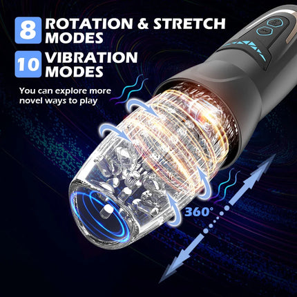 Automatic Male Masturbator Telescopic Rotation Vibrating Man Masturbation Cup Simulation Blowjob Piston Adult Sex Toy for Men