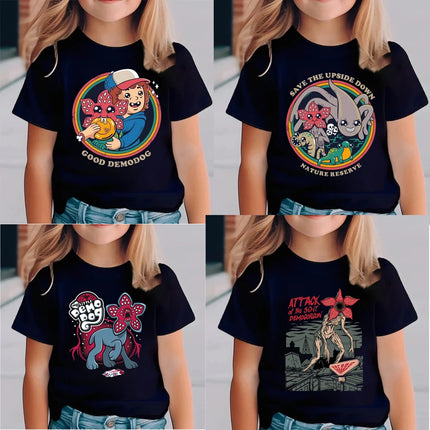 2025 Hawkins Demogorgon Children's Clothing Short Sleeve Kids T-shirt Cute Tees Harajuku T-shirt for Boys Girls