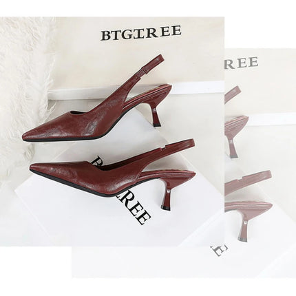 Banquet High Heels For Women Simple Slim Heels With Empty Pointed Toe Shoes With Tripping Temperament Fashionable Women's Shoes