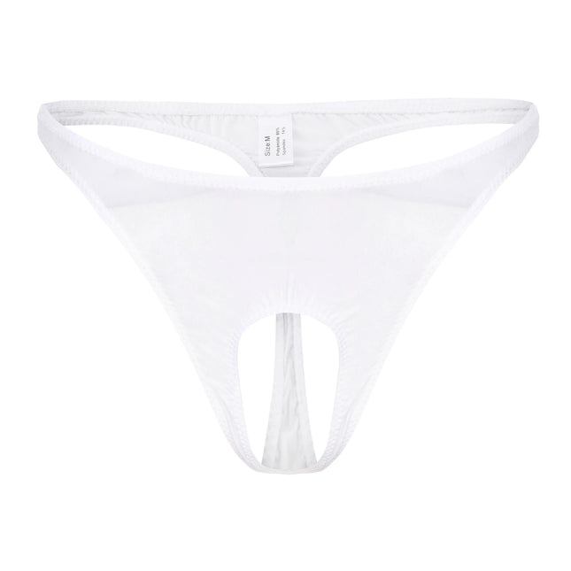 Men's G-string Briefs Lingerie Underwear Low Waist Open Front Pouch Butt-Flaunting Fun Thong Ring Supporter Jockstraps Underpants