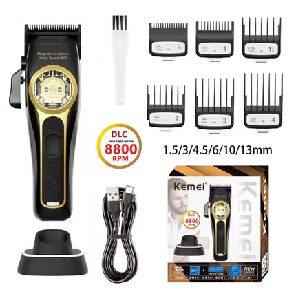 Kemei KM-2373 Professional Hair Clipper Magnetic Levitation Motor 8800 Rpm Charging Base Hair Clipper Men's Trimmer for Men