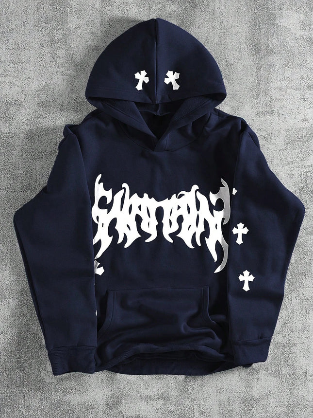 Creative Crossprinting Unisex Hoodies Thicken Breathable Top Y2K Style Loose Sportswear Comfortable Casual Woman Clothing