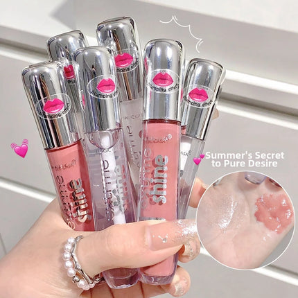 Fine Shimmer Lip Oil Gloss Long Lasting Hydrating Moisturizer Transparent Water Based Pearlescent Lip Glaze
