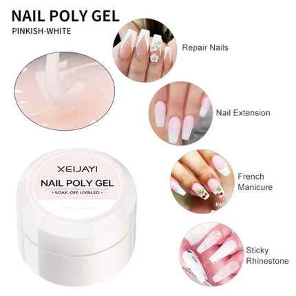 Jelly Extension Nail Gel Polish Soak Off UV LED Gel Modeling Carving Glue Milky White Clear Pink Color Multicolour Nail Salon