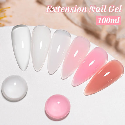 100ml Clear White Pink Extension Nail Gel UV LED Cured Builder Nail Gel Acrylic French Nail Art Semi Permanent UV Gel Varnish