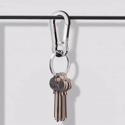 1-5pcs Waist Hanging Key Rings Stainless Steel Holder Keychains Buckle Clip Gourd Climbing Hook Car Strong Carabiner Key Chain