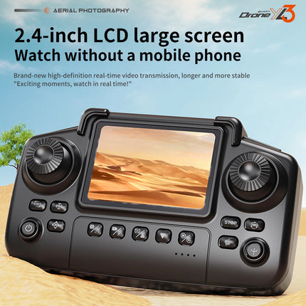 Portable RC Drone One Key Takeoff Landing Headless Mode Three Speed Adjustment Emergency Stop Optical Flow Hover 80M Remote Range Drone