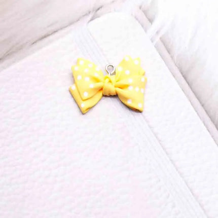 10pcs 28*20mm Cute Small Dot Bowknot Resin Flatback Charms For Pendant DIY Earrings Necklace Jewelry Accessories Finding