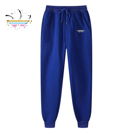 Men‘s Casual Ink printing Sports Pants Running Workout Jogging Warm Fleece Trousers Couple Solid Outdoors Sweatpants Streetwear