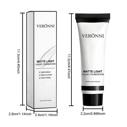 White toning liquid foundation water-resistant,Matte Natural Finish,Lightweight Non-Sticky Foundation Concealer,Halloween makeup