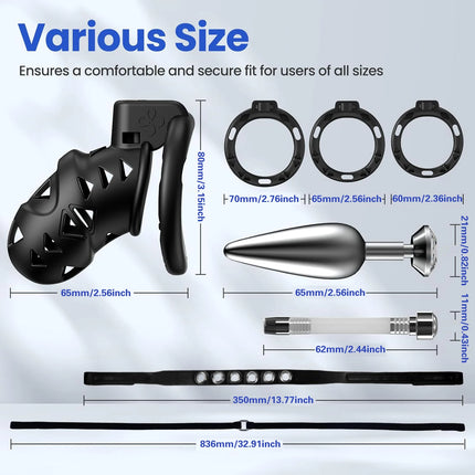 Male Chastity Cock Cage with Anal Butt Plugs Adjustable chastity belt in 3 sizes Penis Cage BDSM Bondage Adult Sex Toys For Man