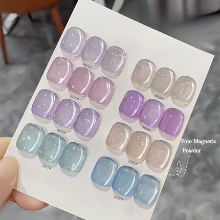 1-12pcs PSK New Whitening Strawberry Cat Eye Gel Nail Polish 2026 Super Glitter Whitening Red Glass Bead Nail Art Pink Nails