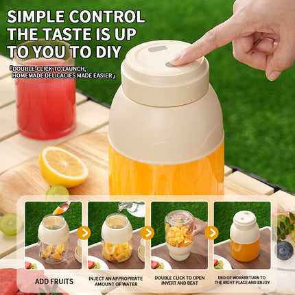 Electric fruit juice machine, juicer, portable milkshake machine, 800ml rechargeable fruit and vegetable juice machine