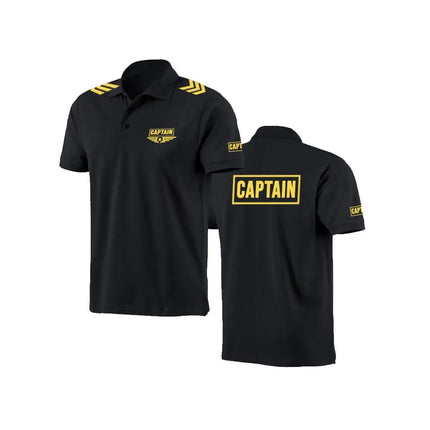 Captain Classic Basics Polo Shirt Business Casual Breathable Short Sleeve Work Uniform Fashion Comfortable Lapel Buttons Tops