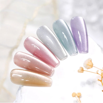 BORN PRETTY Cat Magnetic Moonlight Gel Nail Polish Set 10ml Sparking White Silver Water-light Soak Off UV Gel Nail Art Manicure