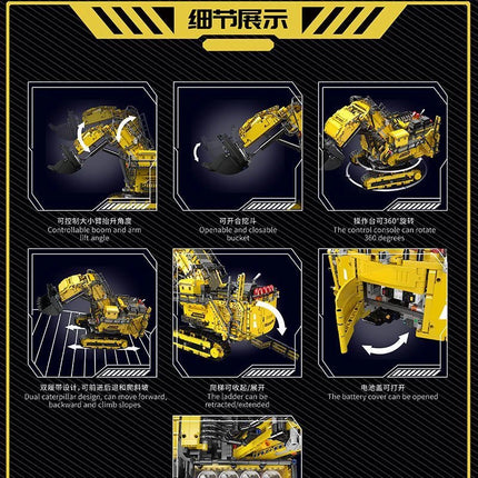 Two Color 4767PCS Technical APP Remote Control R9800 Excavator Building Block Assembly Truck Bricks Kid Christmas Gift For Boy
