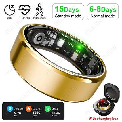 2026 New Smart Ring Heart Rate/Health Sleep Monitor Multi Sport Modes IP68 & 10ATM Waterproof Use Time 3 Days Rings Gift For Man