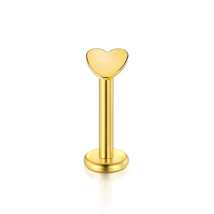 1PC Steel Inernally Thread Labret Stud Rings Piercing Star Heart Shape Ear Cartilage Tragus Orelha Stud Helix Piercing Jewelry