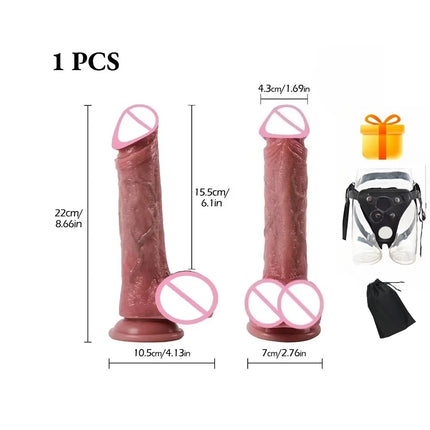 Realistic Wearable Strap on Dildos for Women G Spot Masturbation Anal Vaginal Stimulation Big Penis Adult Standard Size Sex Toy