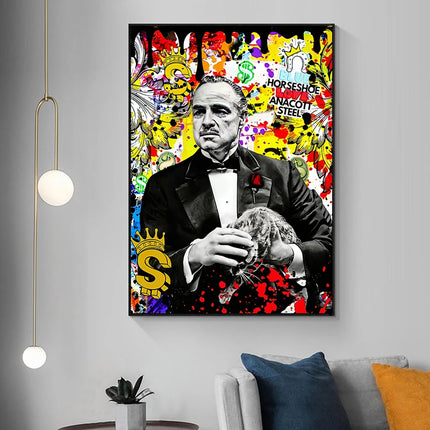 Graffiti Pop Artwork Famous Portrait Canvas Painting Posters Street Wall Art Picture for Living Room Home Decoration