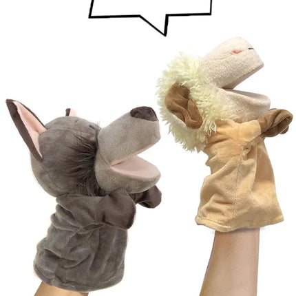 Stuffed Plush Animals Toys Hand Finger Story Puppet Kawaii Dolls Educational Baby Toys Lion Elephant Bunny Monkey Children GIft