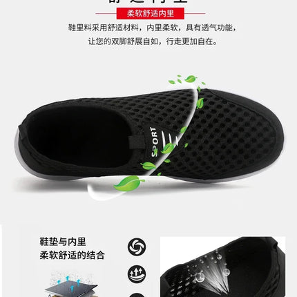 YRZL Lightweight Men Casual Shoes Breathable Slip on Male Casual Sneakers Anti-slip Men's Flats Outdoor Walking Shoes Size 39-46
