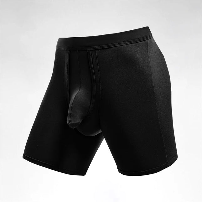 Men's Extended Sports Underwear, Men's Bullet-Type Separated Four-Corner Anti-Wear Legs, Large Size Breathable Running Boxer Fat