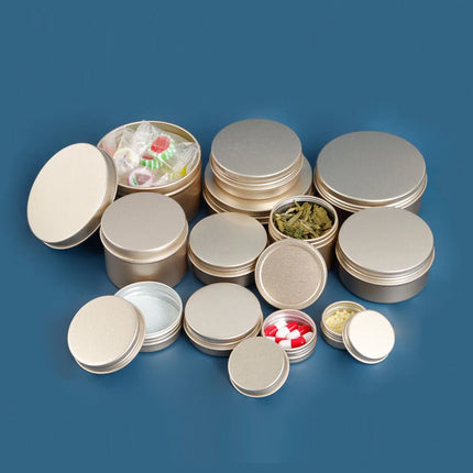 10/20/50/100pcs 10g 15g Aluminum Jar 30g 50g Matte Golden Aluminum Cans Cream Lip Blam Case Storage Pot Cosmetic 150g MC2312081