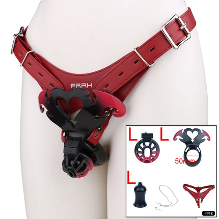 LICKER Wearable Angel's Heart Negative Chastity Locks Loyalty Belt Penis Cage Sex Toys Erotic Urethral Chastity Device For Men