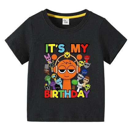 Funny Sprunki T-shirts Boys Girls Summer Short Sleeve Tees Kids Cartoon Incredibox Game Graphic Tops Children's birthday Gift
