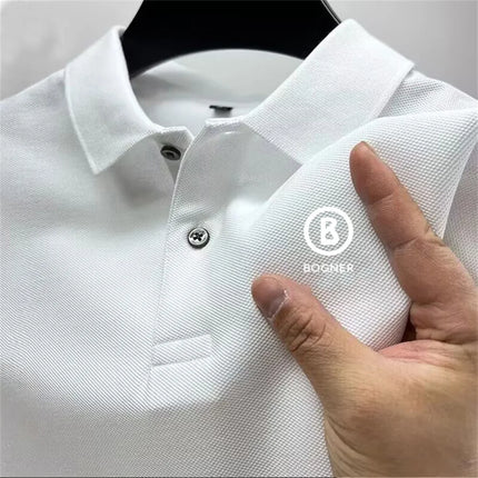 New men's business casual short-sleeved pure-color POLO shirt, fashionable and breathable, comfortable summer all-match top