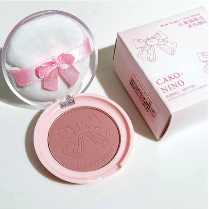 Wish Bow Cute Blusher Lasting Not Easy to Fly Powder Pink Blush Face Brighten Shading Rouge Rubor Korean Dupes Makeup Cosmetics