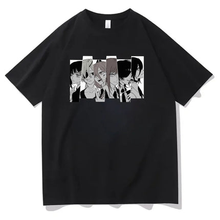 Chainsaw Man cotton shirt teen University graphic Grunge Retro t-shirt Classic Punk 2000s Trendy