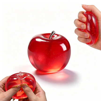 Squishy Pink Apple Stress Ball Soft Fidget Sensory Toy Suitable Autism Relief Simulated Slow Rebound Squeeze Toy Adult Kids Gift