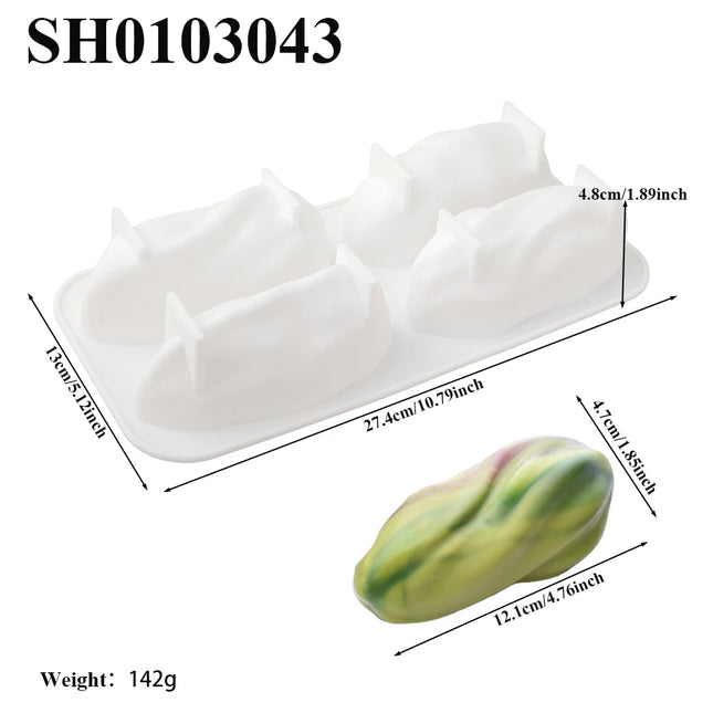 Pistachios Design Silicone Bakeware 1 or 4 or 9-Cell Chocolate Mold Food Grade Mousse Cake Mould Soap Mold Kitchen Dessert Tools