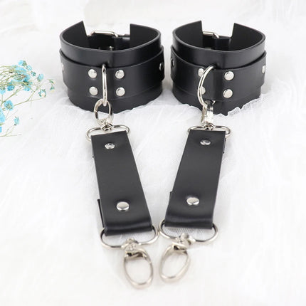 Gothic PU Leather Harness Buttock Garters Sexy Women's Lingerie Set BDSM Body Bondage Leg Harness Fetish Erotic Underwear Sets