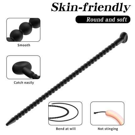 Graduated Urethral Dilator Set – 7 Sizes Soft Silicone Penis Sounding Rod for Men, Reusable Sound Trainer Adult Sex Toy