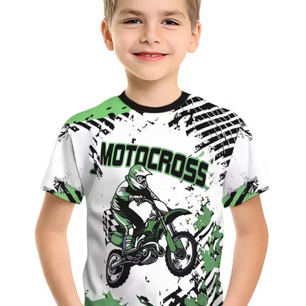 Motorcycle Rider Boys T-Shirt 3D Printed T-Shirt for Boy 2-10Y Short Sleeve Tee Top Baby Child Summer Trendy Street Children Top
