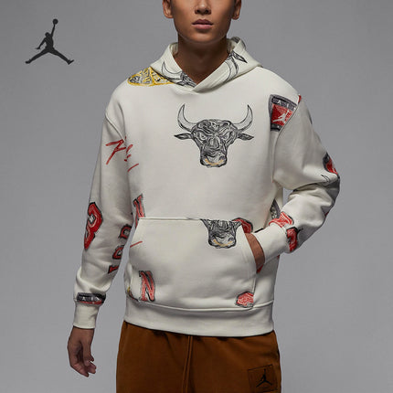 Nike genuine Jordan Men's Print Loose Hoodie FN4546-133