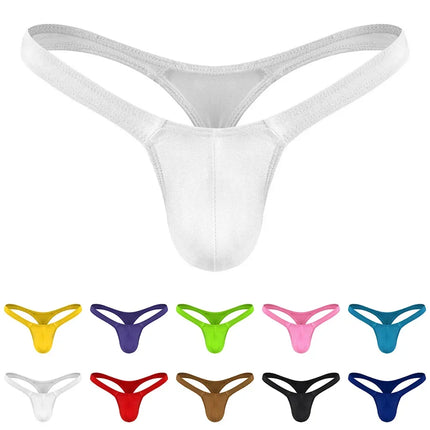 Sexy Solid Color Thongs Low-Rise Simple T-Back Thong Bluge Pouch Briefs G-String Bikini Underwear Man Thong For Men