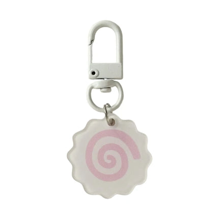 Handmade Acrylic Pink Squid Roll Charm Keychains Lovely Ornament Keyring Backpack Handbag Charm Pendant Keys Holder
