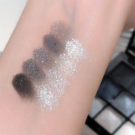 Punk Smoked Black Gray 9 Color Eyeshadow Makeup Palette Dark Color Pressed Glitter for Eyes Shadow Pigment Powder Cosmetics
