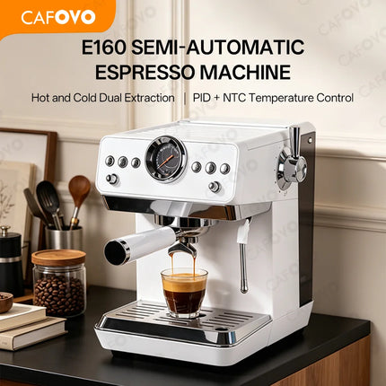 CAFOVO E160 58mm Semi-Auto Espresso Machine With PID Temp Control And Cold Brew Coffee Maker for Barista Latte Iced Americano