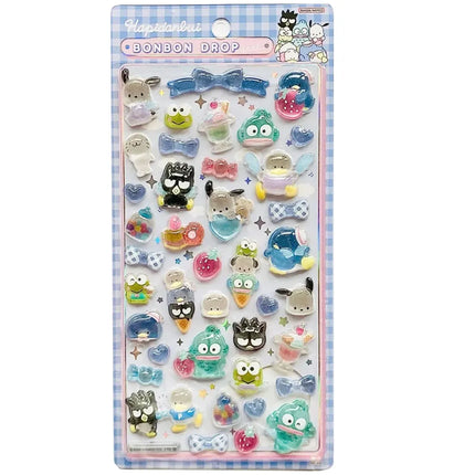 2026 New Sanrio Cartoon Cute 3D Crystal Relief Stickers DIY Notebook Sticker Party Stickers Kuromi My Melody Laptop Fridge Decor